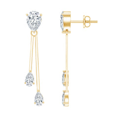 Certified Lab Grown Diamond Teardrop Dangle Earrings