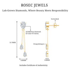 Certified Lab Grown Diamond Teardrop Dangle Earrings