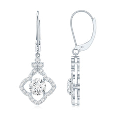 Certified Lab 6MM Round Diamond Flower Drop Earrings