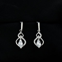 Certified Lab 4X6 MM Pear Shaped Diamond Drop Bridal Earrings