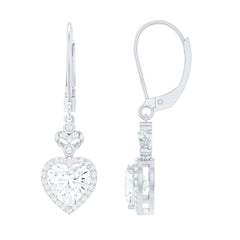 Certified 7MM Lab Grown Diamond Heart Drop Earrings