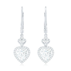 Certified 7MM Lab Grown Diamond Heart Drop Earrings