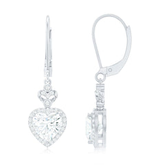 Certified 7MM Lab Grown Diamond Heart Drop Earrings