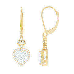 Certified 7MM Lab Grown Diamond Heart Drop Earrings