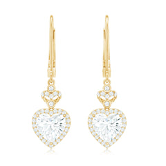 Certified 7MM Lab Grown Diamond Heart Drop Earrings