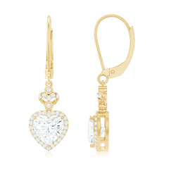 Certified 7MM Lab Grown Diamond Heart Drop Earrings