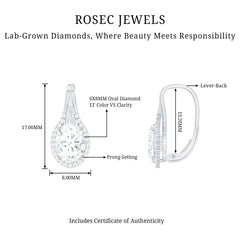 Certified 2 Carat Lab Grown Diamond Halo Designer Earrings