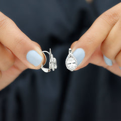 Certified 2 Carat Lab Grown Diamond Halo Designer Earrings