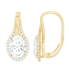 Certified 2 Carat Lab Grown Diamond Halo Designer Earrings