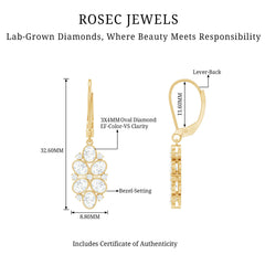 Certified Lab Grown Diamond Designer Drop Earrings