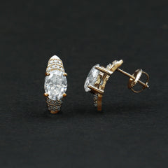 2 Carat Oval Lab Grown Diamond Vintage Style Stud Earrings