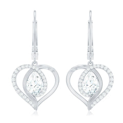 Certified 5X7MM Pear Lab Grown Diamond Heart Drop Earrings