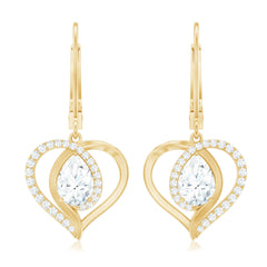 Certified 5X7MM Pear Lab Grown Diamond Heart Drop Earrings