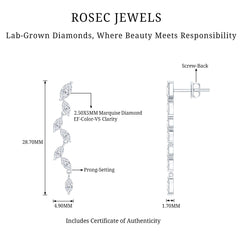 Marquise Lab Grown Diamond Bridal Dangle Earrings