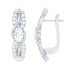 Certified Lab 4X6 mm Oval Diamond Infinity Earrings