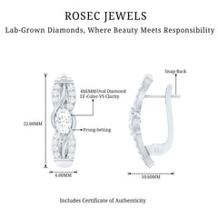 Certified Lab 4X6 mm Oval Diamond Infinity Earrings