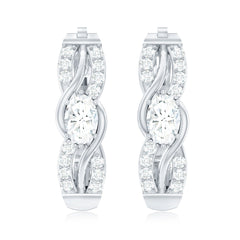 Certified Lab 4X6 mm Oval Diamond Infinity Earrings