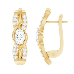 Certified Lab 4X6 mm Oval Diamond Infinity Earrings