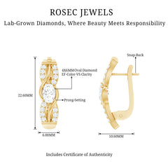 Certified Lab 4X6 mm Oval Diamond Infinity Earrings