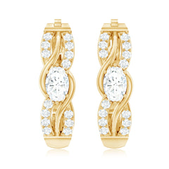 Certified Lab 4X6 mm Oval Diamond Infinity Earrings