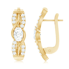 Certified Lab 4X6 mm Oval Diamond Infinity Earrings