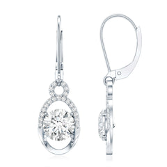 Certified 7 MM Round Lab Grown Diamond Drop Hoop Earrings