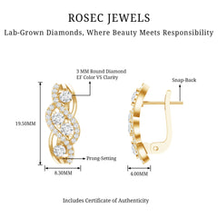 Lab Grown Diamond Infinity Earrings For Women