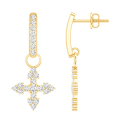Certified Lab Grown Diamond Cross Drop Earrings For Her
