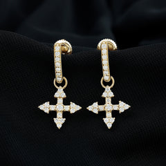 Certified Lab Grown Diamond Cross Drop Earrings For Her