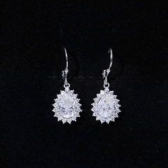 Certified 4 Carat Moissanite Drop Dangle Earrings In Silver