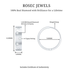 Flush Set Diamond Hoop Earrings For Women