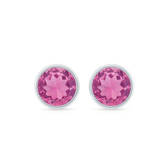 Natural 2.4 Carat Pink Tourmaline Stud Earrings with Screw Back