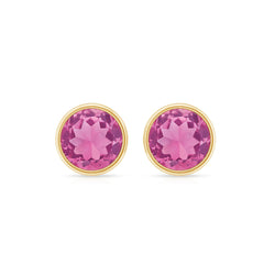 Natural 2.4 Carat Pink Tourmaline Stud Earrings with Screw Back