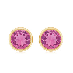 Natural 2.4 Carat Pink Tourmaline Stud Earrings with Screw Back
