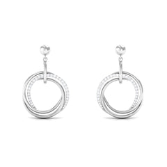 Round Cut Diamond Drop Earring with Screw Back Closure