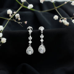 Classic Pear Shape Moissanite Bridal Dangle Earrings