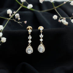 Classic Pear Shape Moissanite Bridal Dangle Earrings