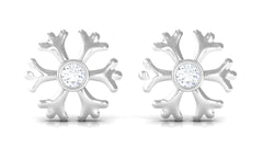Minimal Diamond Snowflake Earrings with Screw Back