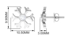Minimal Diamond Snowflake Earrings with Screw Back