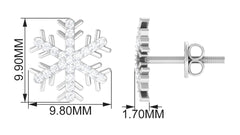 Certified Real Diamond Snowflake Earrings for Christmas