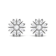 Certified Real Diamond Snowflake Earrings for Christmas