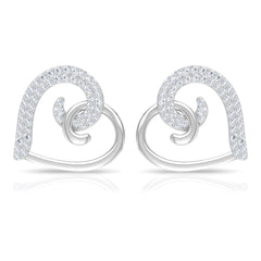 Certified Real Diamond Heart Earrings with Screw Back