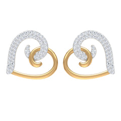 Certified Real Diamond Heart Earrings with Screw Back