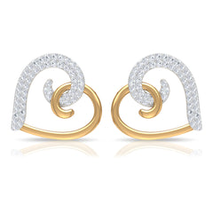 Certified Real Diamond Heart Earrings with Screw Back