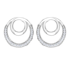 Certified Natural Diamond Circle in Circle Earrings