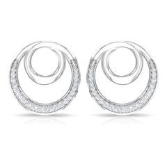 Certified Natural Diamond Circle in Circle Earrings