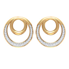 Certified Natural Diamond Circle in Circle Earrings