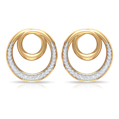 Certified Natural Diamond Circle in Circle Earrings