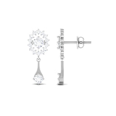 Natural Diamond Drop Dangle Earrings with Certificate