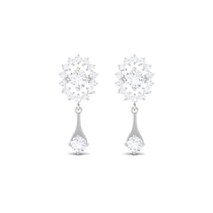Natural Diamond Drop Dangle Earrings with Certificate